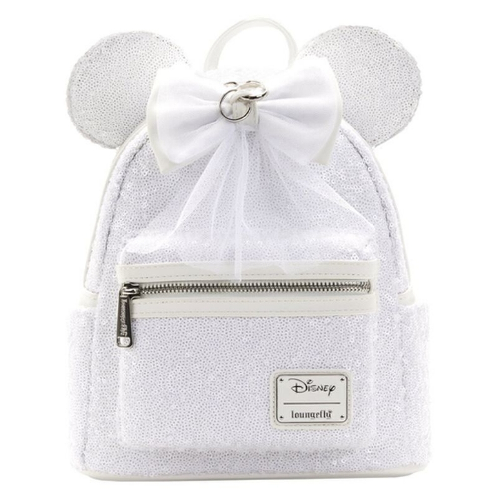 Loungefly Minnie Mouse Sequin Wedding Backpack New With Tags!